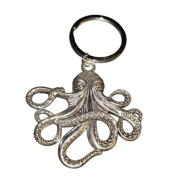Silver Octopus Keychain - Picture 2 of 3